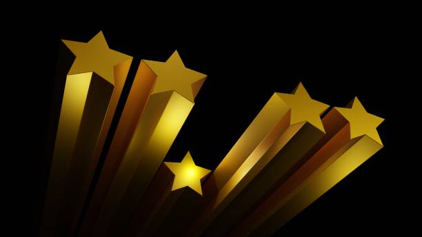 istock 5 golden stars for costumer satisfaction, 3d illustration 1209834814