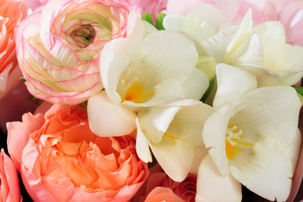 istock Bouquet of mixed spring flowers  close-up view 1209838044