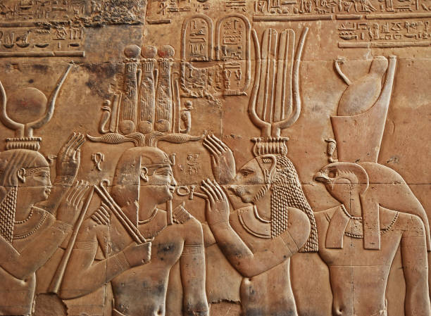 istock Ancient egyptian hyeroglyphs inside the temple of Kom Ombo. Egypt 1209838861