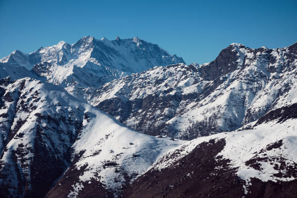 Snowy mountains: view on Monte Rosa, Valsesia