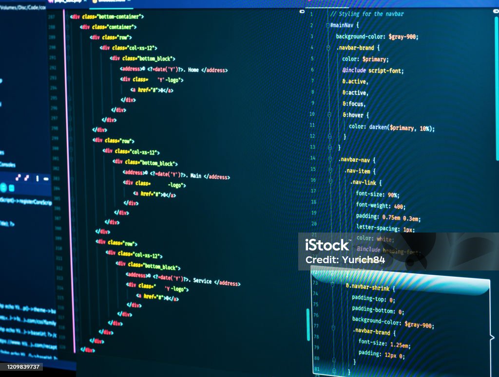 Css And Html Code On The Screen Web Design Concept Technology Source ...