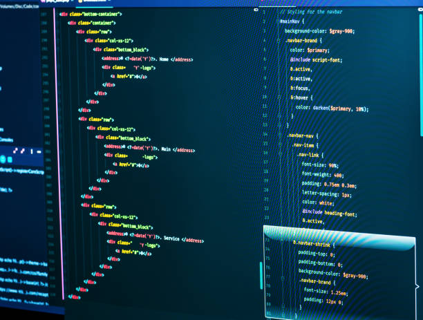 Css and html code on the screen. Web Design Concept. Technology source code, closeup Css and html code on the screen. Web Design Concept. Technology source code, close-up cascading style sheets photos stock pictures, royalty-free photos & images