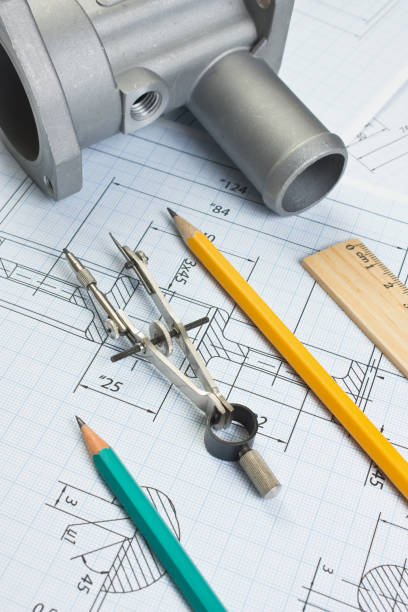 istock automotive parts and drawing 1209842881