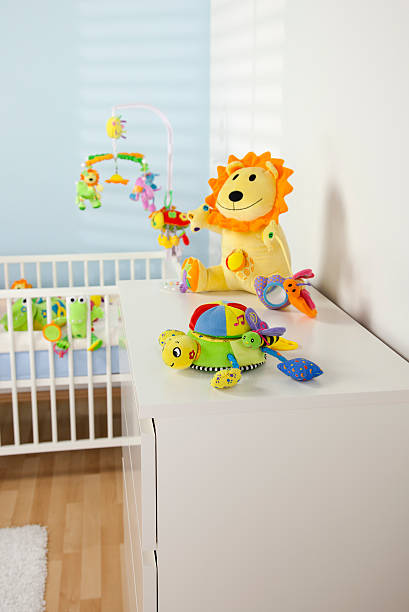 istock Soft Baby Toys In Nursery Room 120984609