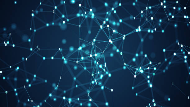 istock Abstract futuristic - Molecules technology lines and dots connect dark blue background. 1209849280