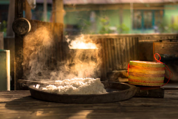 Kitchen vintage countryside style ,Kitchenware on kitchen background in the countryside of thailand