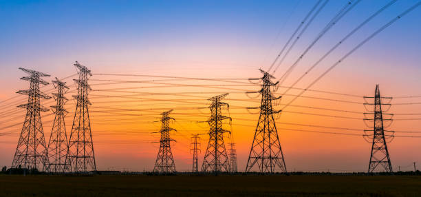 istock High voltage power tower and nature landscape at sunset 1209850730