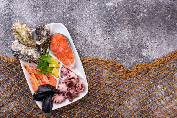 istock Set of various seafood in plate 1209852068