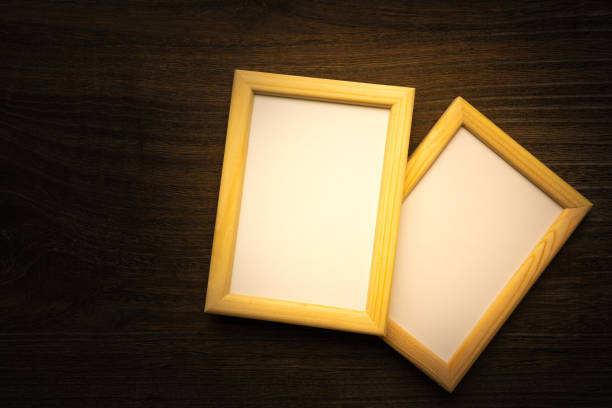 istock Photo frame on wooden board. memories 1209853183