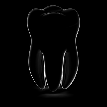 Tooth on white background.
