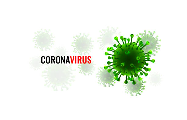 Coronavirus organism danger, biology macro, white background. Vector illustration