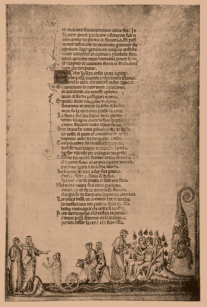 istock Page from an illustrated Dante manuscript of the 14th century 1209856887