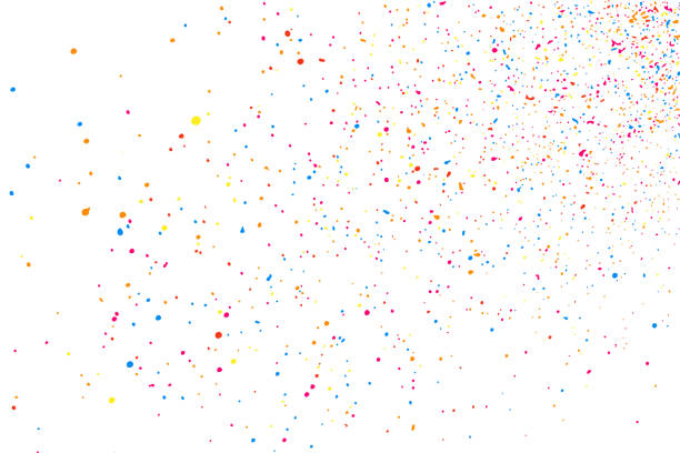 Abstract Explosion Of Confetti. Abstract Explosion Of Confetti. Colorful Grainy Texture Isolated On White Background. Colored Stains And Blots. Vector Overlay Elements. Digitally Generated Image. Illustration, Eps 10. sprinkling stock illustrations