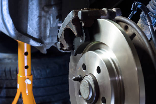 istock Car braking system repair shop 1209862799