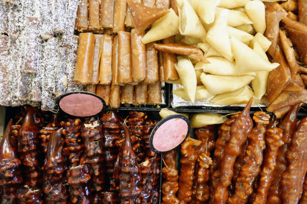 istock Top view of Turkish delight varieties 1209863817