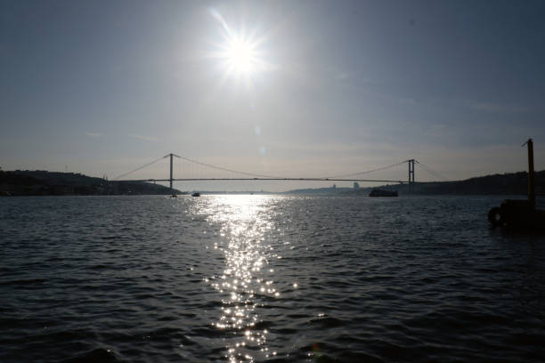 istock Silhouette of the Bosphorus Bridge on sunset. 1209863900