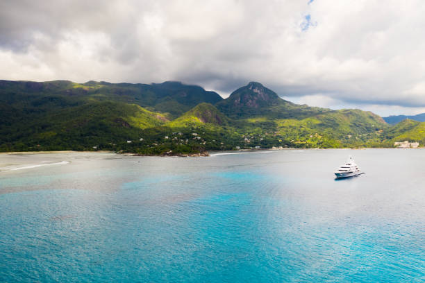 istock Tropical coastline and blue ocean. Seychelles islands 1209864371