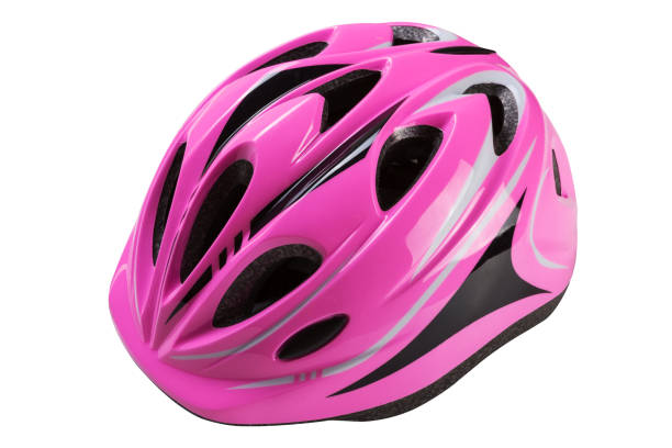 istock pink safety helmet for rollers or for cycling, on a white background 1209866830
