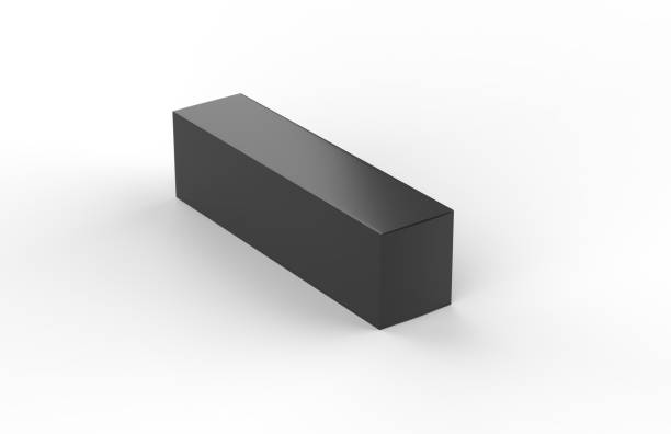 istock Tall black paper box mock up template on isolated white background, 3d illustration 1209872697