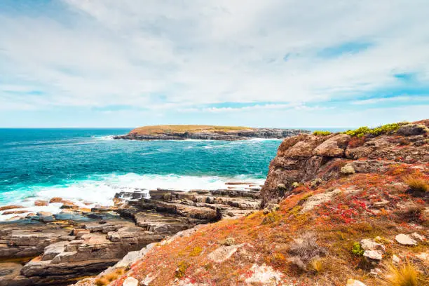 Picturesque view of rugged Kangaroo Island shoreline, South Australia