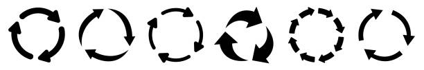 istock Set of arrow recycle, means using recycled resources, recycling, arrows, recycle icon – vector 1209876470