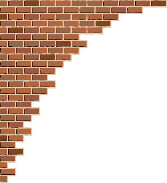 Vector illustration of brick corner