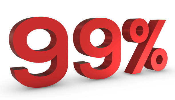 istock Number Ninety Nine Percent 99% Red Sign 3D Rendering Isolated on White Backgro 1209880237
