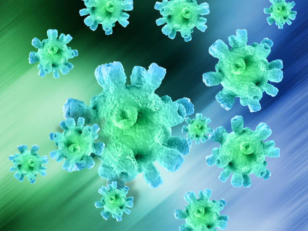 istock 3D abstract medical background with virus cells 1209884192