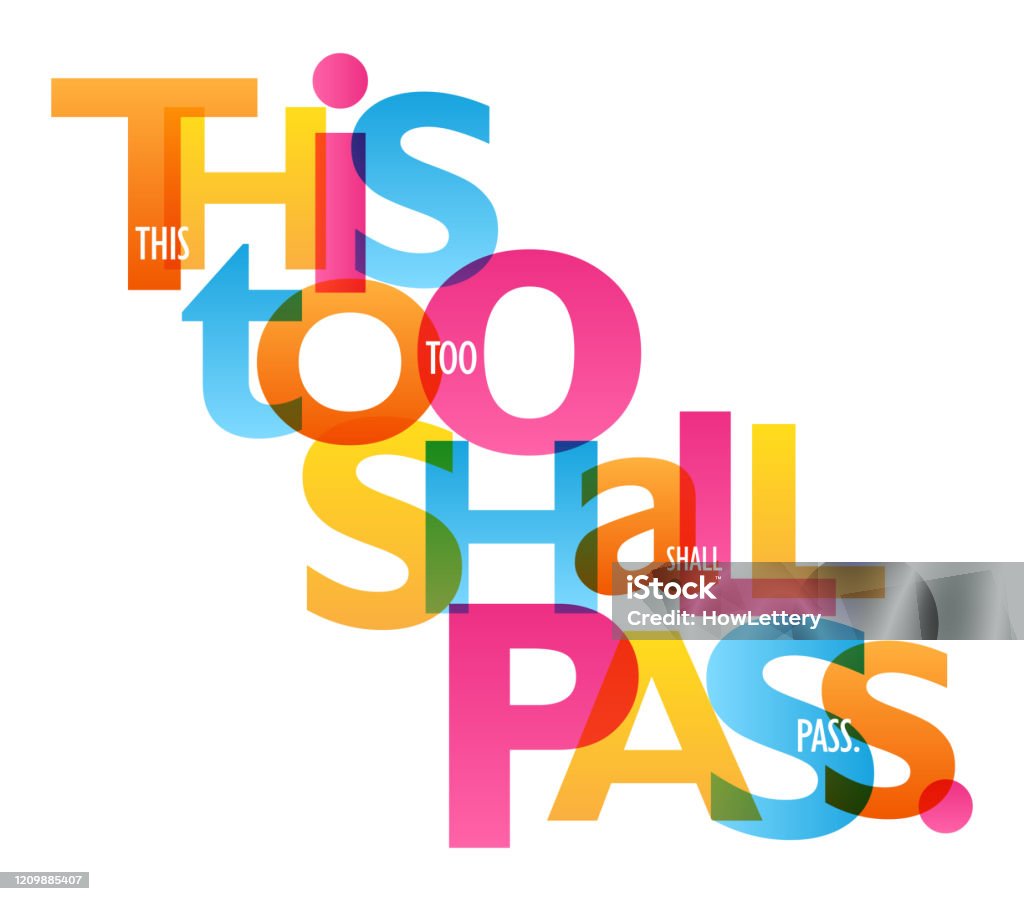 This Too Shall Pass Colorful Typography Banner Stock Illustration ...