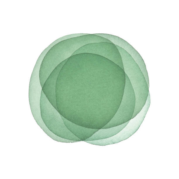 акварель зеленый абстрактный фон - circle illustration and painting abstract vector stock illustrations