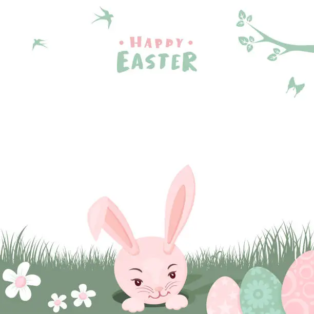 Vector illustration of Easter theme with bunny