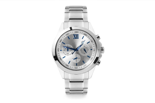 白い背景に隔離された高級時計。アートワークまたはデザインのクリッピングパス付き。ハンドウォッチ。青。 - bracelet jewelry personal accessory wristband ストックフォトと画像
