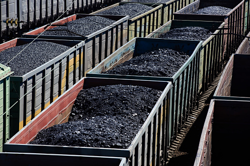 Fraight trains full of coal.