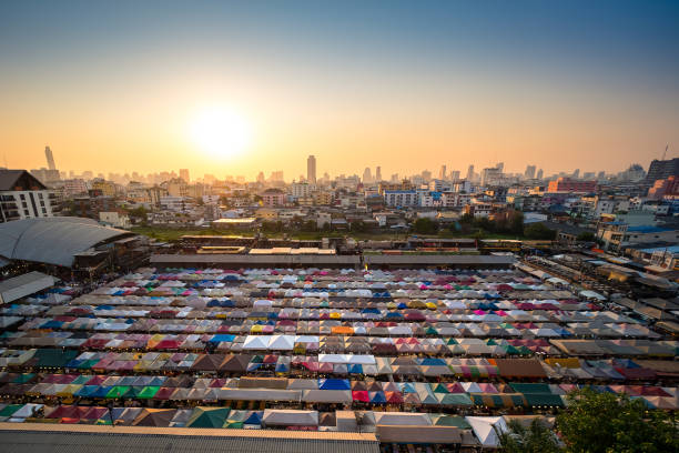 istock Train Night Market Ratchada in Bangkok. 1209891967