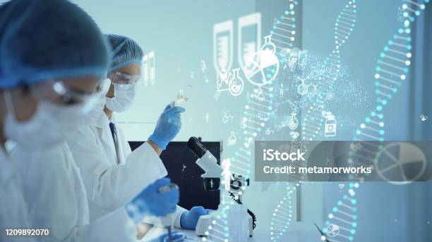 Concepto De Ingeniería Genética Ciencias Médicas Laboratorio Científico Foto de stock y más banco de imágenes de Medicamento