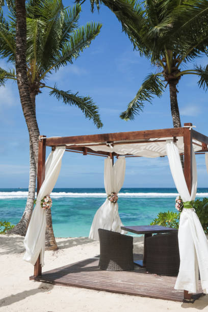 istock Wedding Pavillion by the beach 1209893358