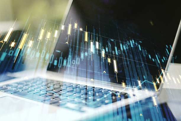 istock Multi exposure of abstract financial diagram on computer background, banking and accounting concept 1209893713