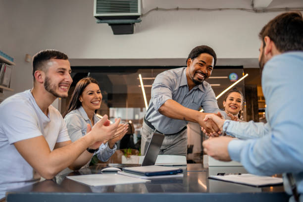 istock Business shaking hands. Business executives to congratulate the joint 1209893862