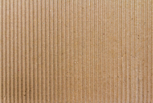 brown paper box or corrugated cardboard sheet texture - crimped imagens e fotografias de stock