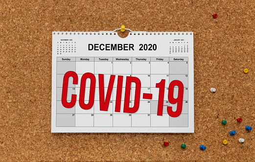 December 2022 Desk calendar for 2022 year with flower on wooden background.