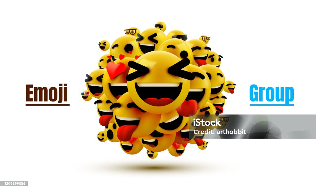 Emoji Group Yellow Winking Face Funny Cartoon Emoticon Icon 3d Illustration  For Chat Or Message Stock Illustration - Download Image Now - iStock