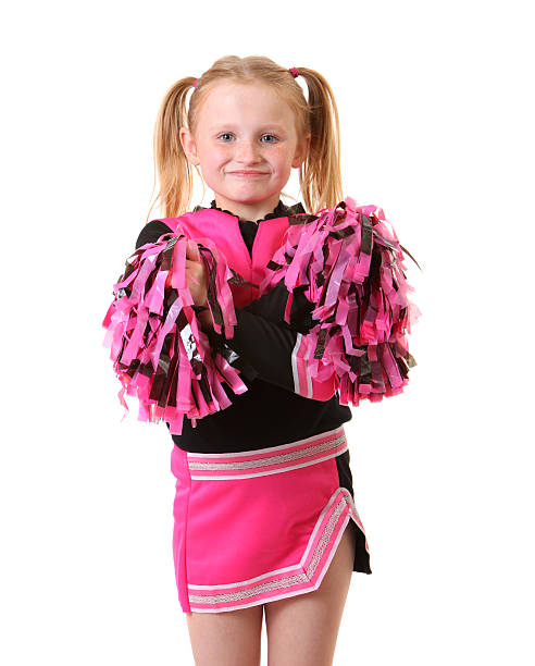 cheerleader with pom stock photo