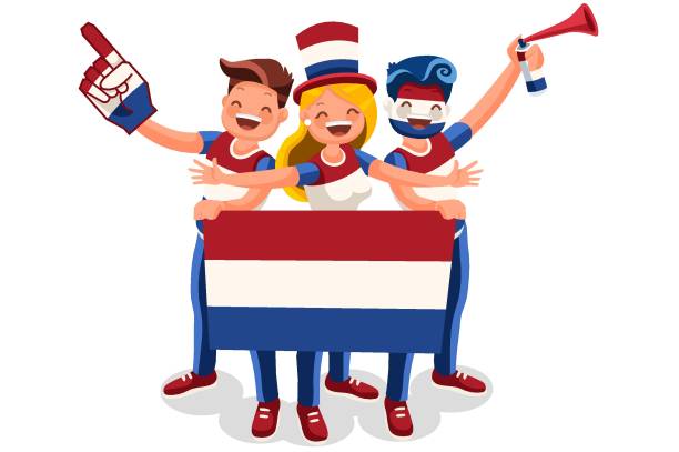 ilustrações de stock, clip art, desenhos animados e ícones de netherland flag dutch people - holanda futebol
