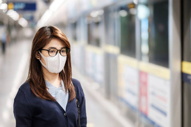istock Protective face mask and Stethoscope on blue background, against Corona Virus Disease (Covid-19) and Influenza. Antiseptic, Hygiene and Healthcare concept 1209904246