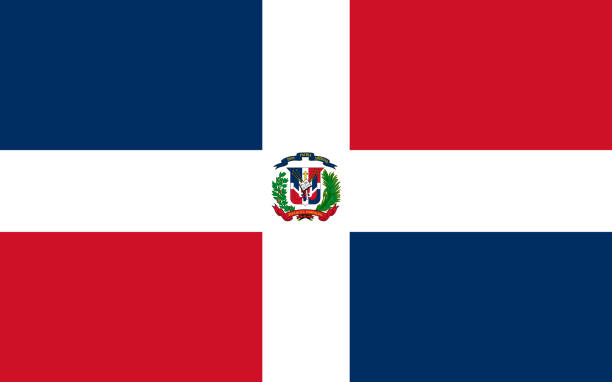 Dominican Republic Dominican Republic flag with official colors and the aspect ratio of 2:3. Flat vector illustration. dominican republic stock illustrations
