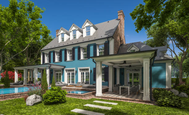 istock 3d rendering of modern classic house in colonial style 1209904870