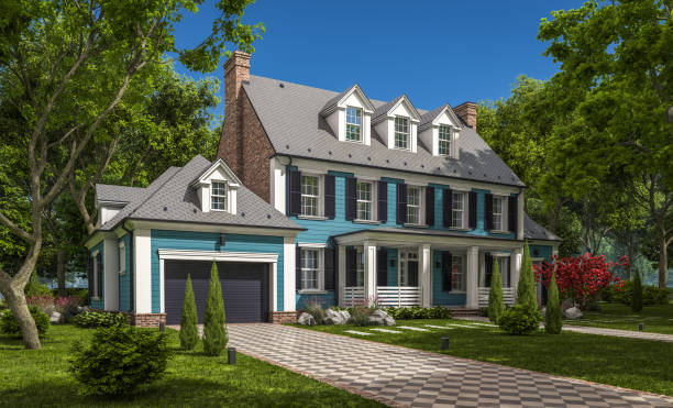 istock 3d rendering of modern classic house in colonial style 1209904877