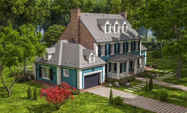 istock 3d rendering of modern classic house in colonial style 1209904885
