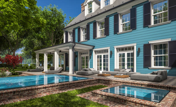 istock 3d rendering of modern classic house in colonial style 1209904922