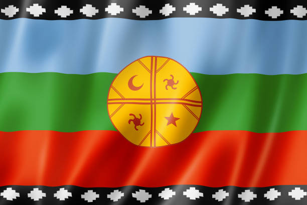 flaga etniczna mapuche, ameryka południowa - indian flag zdjęcia i obrazy z banku zdjęć